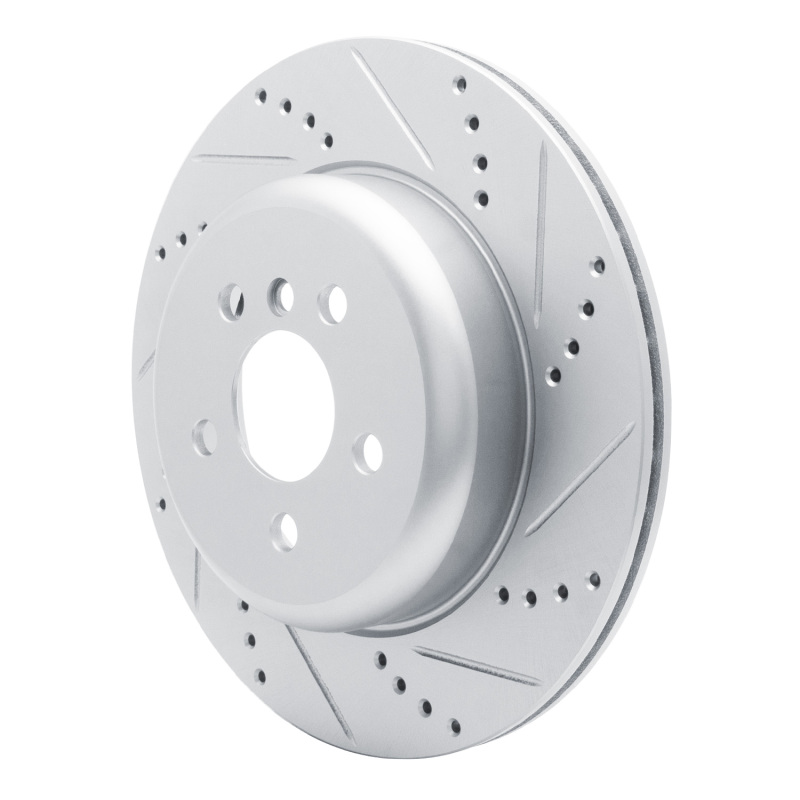 BMW 330I Brake Rotor (1) - Left Rear - R1 Concepts - Drilled & Slotted - Silver - `17-`25